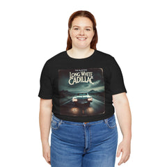 Long White Cadillac Classic Car-Themed Music - Unisex Tee