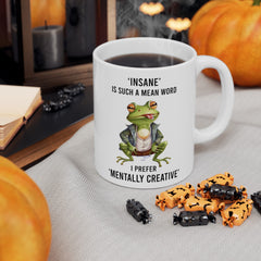Funny Frog Graphic Mug, white ceramic mug, 11oz, 15oz,