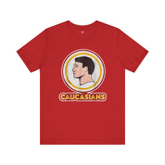 Graphic Tee - Funny Caucasians Satire Head Shot Unisex Jersey Short Sleeve Tee