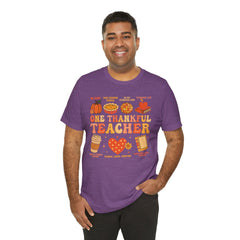 One Thankful Teacher T‑Shirt – Fall and Thanksgiving  Teacher Appreciation Tee