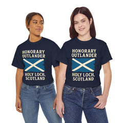Honorary Outlander Heavy Cotton Tee, Holy Loch Scotland Shirt, Outlander Fan Gift, Casual Tee, Travel Souvenir, Unisex T-Shirt