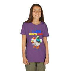 Youth I Love Chicken Jockey Tee - Fun Gamer T-Shirt for Kids