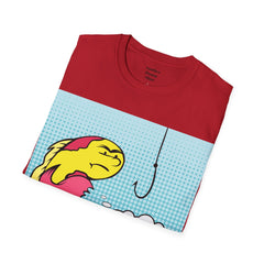 Hooked On Something Pop Art FISH Unisex Softstyle T Shirt  Reel this one in hook line and sinker