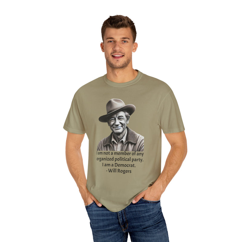 Will Rogers Funny Political Quote, Comfort Colors Relaxed Fit Vintage Style Unisex Garment-Dyed T-shirt