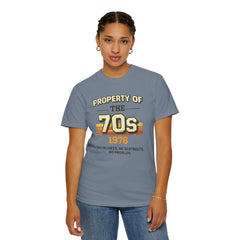 70s Retro Tee – "Property of the 70s 1976" Vintage Graphic T-Shirt