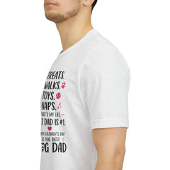Personalized Dog Dad T‑Shirt — "Treats. Walks. Toys. Naps." Father's Day Gift