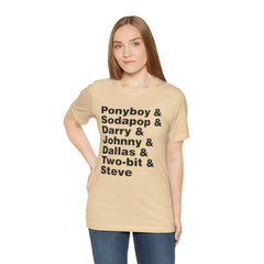 The Outsiders Shirt, Greasers Characters Shirt, Unisex Jersey Short Sleeve Tee