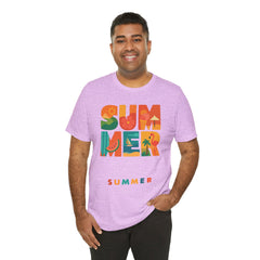Summer Graphic Tee — Colorful Tropical "SUMMER" Typography T-Shirt