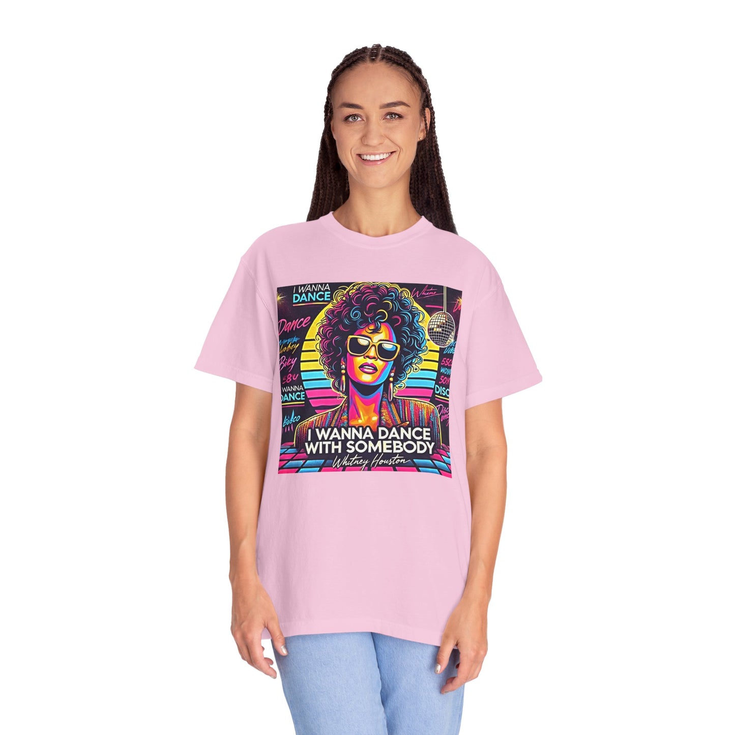 80s Music I Just Wanna Dance With Somebody - Graphic Comfort Colors Garment Dyed Shirt