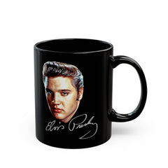Portrait of Elvis Graphic - Black Mug (11oz, 15oz)