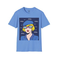 Chill Girl Unisex Softstyle T-Shirt  Pop Art Girl Wearing Sunglasses