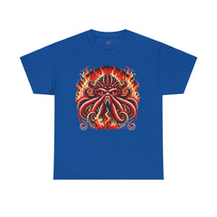 Fiery Fire Kraken - Graphic Unisex Heavy Cotton Tee