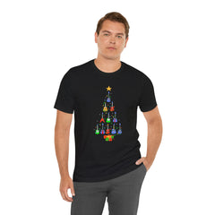 Guitar Lover Christmas Tree - Unisex NuBlend® Tee Shirt / Electric, Acoustic Guitar, Guitarist Gift, Christmas Gift, Gift for him