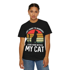 Workout & Cat Lover Unisex T-Shirt - I Just Want to Workout and Hang with My Cat