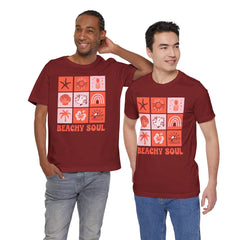 Beachy Soul Unisex Jersey Tee - Perfect Summer Vibes, Casual Wear, Gift for Beach Lovers, Vacation Outfit, Relaxed Style