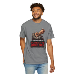 Problem? Punch the Boulder T-Shirt — Funny Raccoon City Gym / Motivational Workout Tee