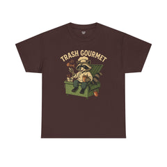 Trash Gourmet Unisex Heavy Cotton Tee, Funny Graphic T-Shirt, Quirky Casual Wear, Unique Gift for Food Lovers, Eco-Friendly Apparel