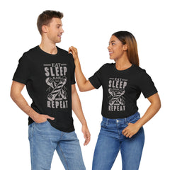 Hair Enthusiast Tee, Eat Sleep Hair Repeat Shirt, Funny Barber Gift, Unisex Jersey Tee, Casual Everyday Apparel, Salon Worker Top