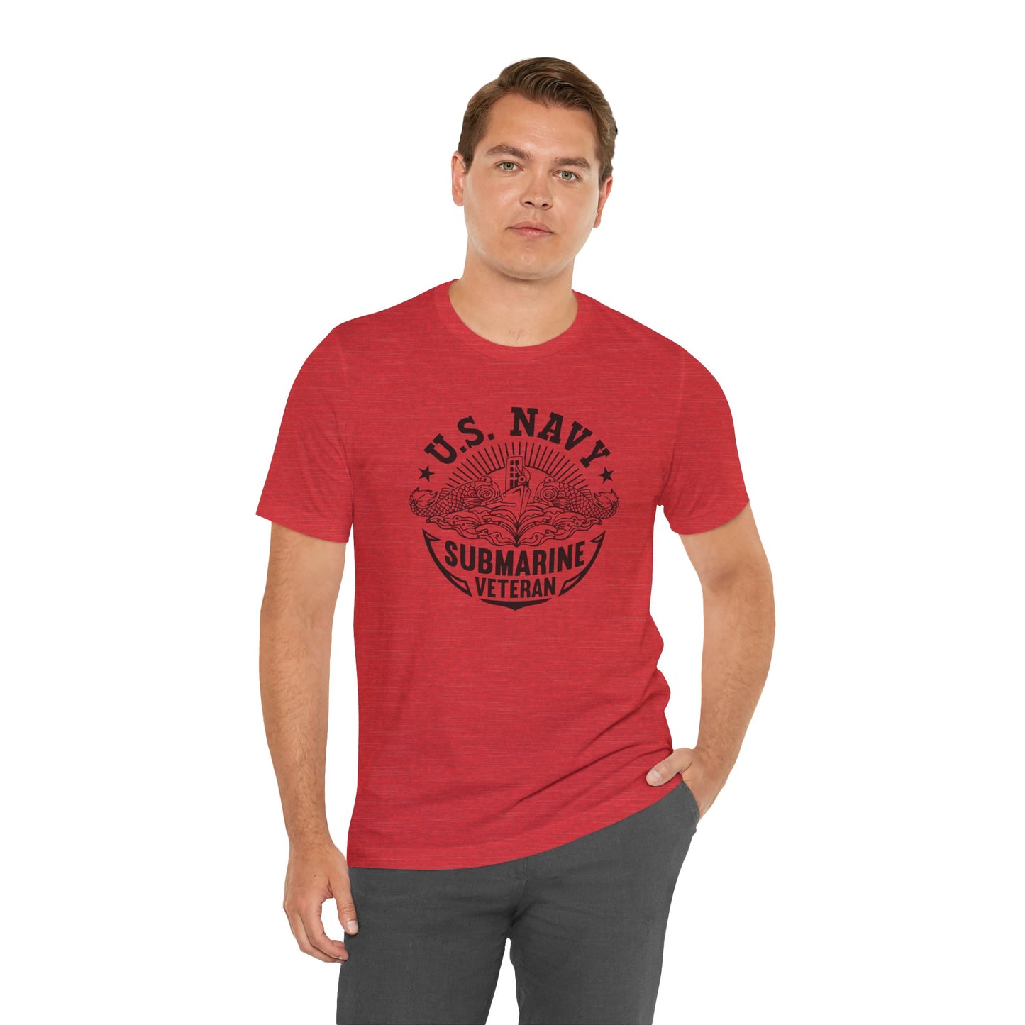 US Navy Submariner Veteran RED Friday, Unisex Jersey Short Sleeve Tee