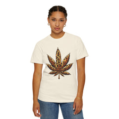 Vintage Leopard Cannabis Leaf T-shirt — Weed Lover Stoner Gift
