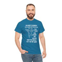 Clumsy Funny Goat Graphic Tee | Unisex Heavy Cotton Tee | Great Gift for Animal Lovers, Birthdays, Casual Wear, Humorous Gifts, Everyday Style