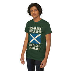 Honorary Outlander Heavy Cotton Tee, Holy Loch Scotland Shirt, Outlander Fan Gift, Casual Tee, Travel Souvenir, Unisex T-Shirt
