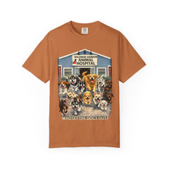 Pitbull Added "Who Let the Dogs Out?" Baldwin Harbor Animal Hospital Cute Vet Clinic T Shirt