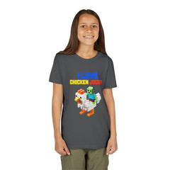 Youth I Love Chicken Jockey Tee - Fun Gamer T-Shirt for Kids