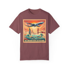 Vintage-Inspired Travel T-Shirt - 'Take a Jumbo Across the Water, Like to See America'