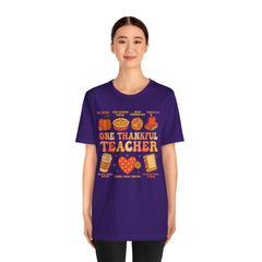 One Thankful Teacher T‑Shirt – Fall and Thanksgiving  Teacher Appreciation Tee