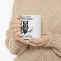 Funny Owl graphic mug, My Nice Button Is Out Of Order, Bite me Quote Mug, white ceramic mug, 11oz, 15oz, sarcastic owl mug, gift for her,