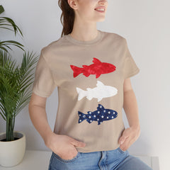 Patriotic Trout T-Shirt — Red White & Blue Fish Tee