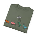 Dinosaur UFO Retro Unisex Garment-Dyed T-shirt