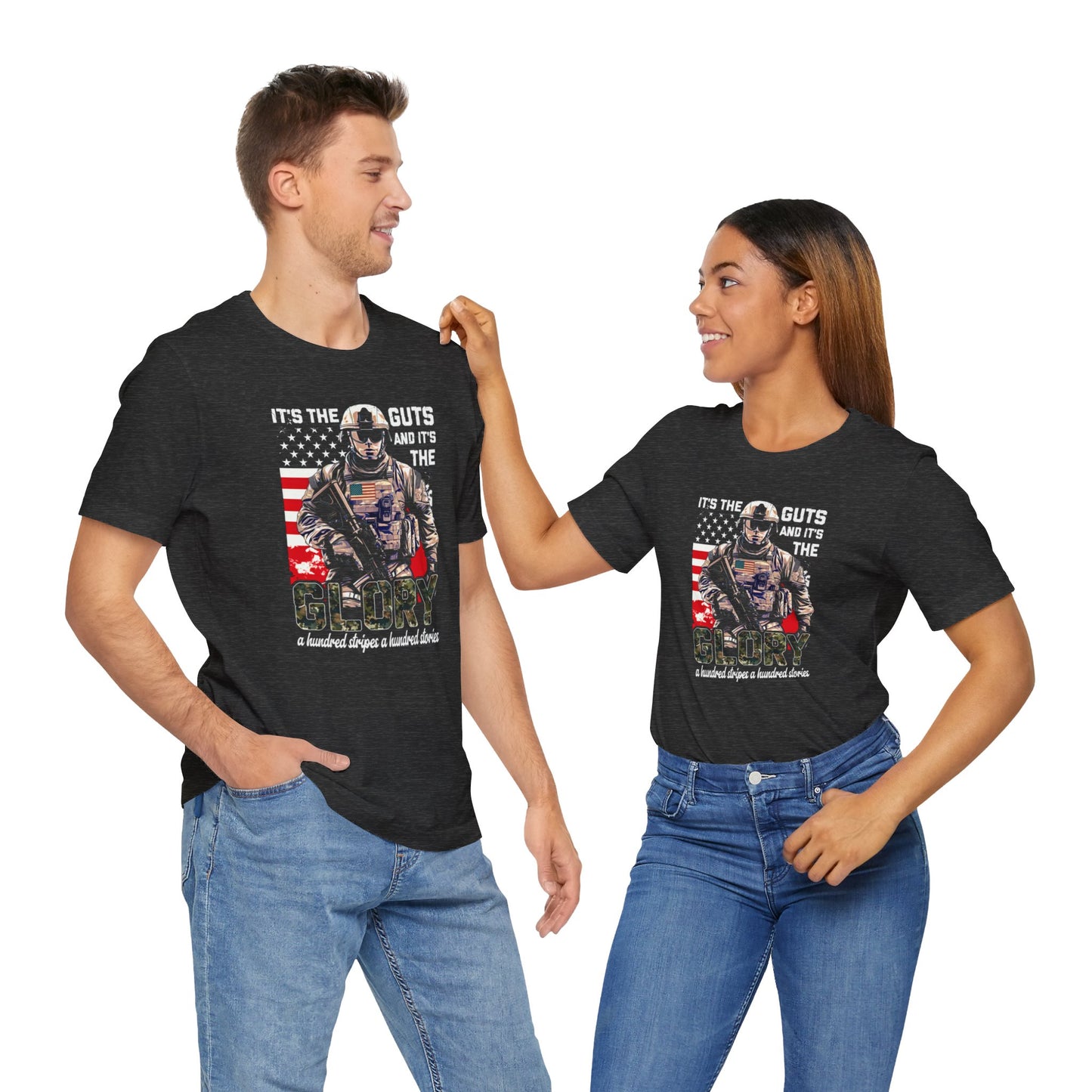 Patrotic American Soldier, Its The Guts And The Glory, Unisex Jersey Short Sleeve Tee