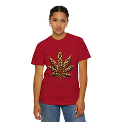 Vintage Leopard Cannabis Leaf T-shirt — Weed Lover Stoner Gift