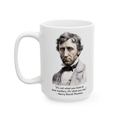 Henry David Thoreau mug, Thoreau quote mug, literary gift, book lover gift, ceramic mug, mothers day gift, inspirational mug, gift for her