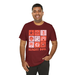 Beachy Soul Unisex Jersey Tee - Perfect Summer Vibes, Casual Wear, Gift for Beach Lovers, Vacation Outfit, Relaxed Style