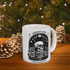 Celestial Skull and Rose Rose Ceramic Mug - Perfect for Coffee Lovers & Gift Giving