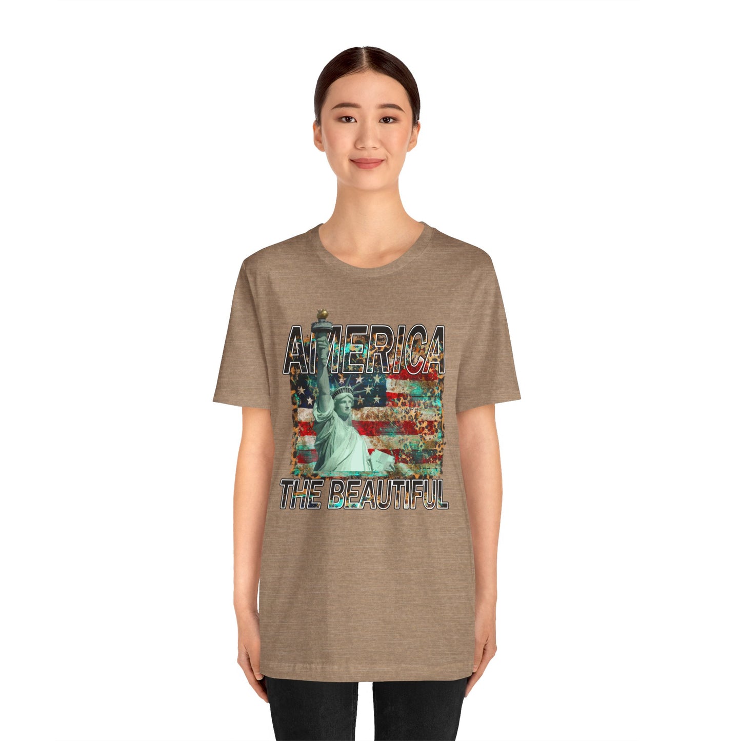 Statue Of Liberty, America The Beautiful, Unisex Jersey Short Sleeve Tee