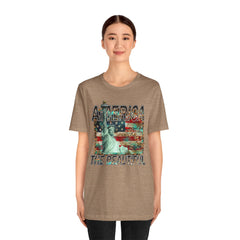 Statue Of Liberty, America The Beautiful, Unisex Jersey Short Sleeve Tee