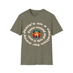 Josie's On A Vacation Far Away Come Around And Talk It Over  Unisex Softstyle T-Shirt  80s Rock The Outfield