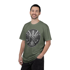 Don;t Stop Believing Subway Reflection T-Shirt — Vintage Black & White Urban Photo Tee