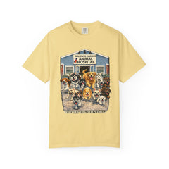 Front Graphic "Who Let the Dogs Out?" Baldwin Harbor Animal Hospital Cute Vet Clinic T Shirt