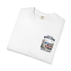 Where the Road Ends Long Island Unisex Garment-Dyed T-shirt