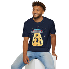 CAT ABDUCTION Is Real, Unisex Softstyle Graphic T-Shirt