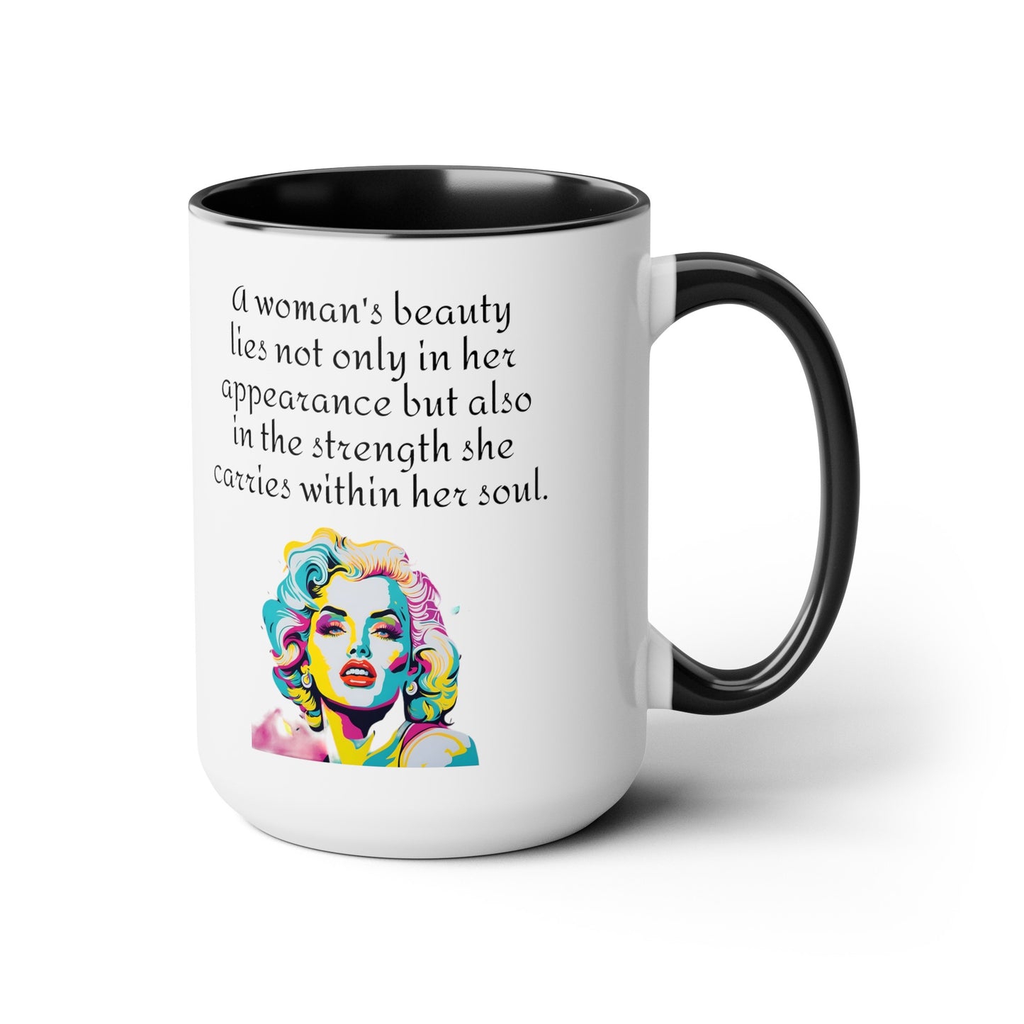 Marilyn Monroe Graphic Mug, A woman's beauty quote