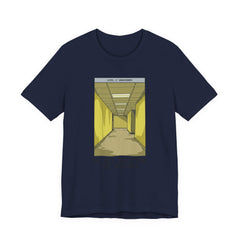 Do Not Question The Hallway T-Shirt — Retro Yellow Corridor Graphic Tee