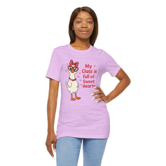 Teacher Valentine T-Shirt — "My Class Is Full of Sweet Hearts" Cute Duck Design