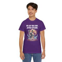 Amputee Exploding JetPack Humor - Unisex Garment-Dyed T-shirt