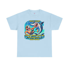 Amputee Humor True Story Shark Wrestled Me For The Leg, And Won - Unisex Heavy Cotton Tee